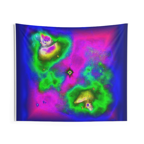 Blue Star Ice Space Galaxy Psychedelic Tapestry Wall Hanging