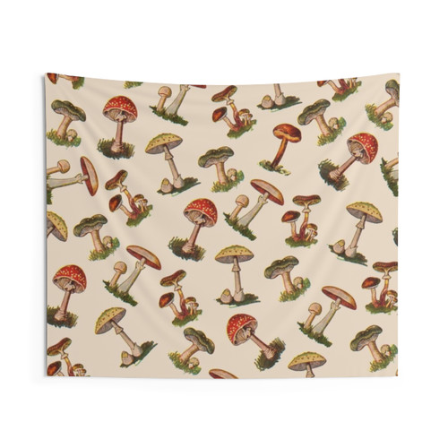 Enchanting Mushrooms Tapestry - Nature Inspired Wall Art