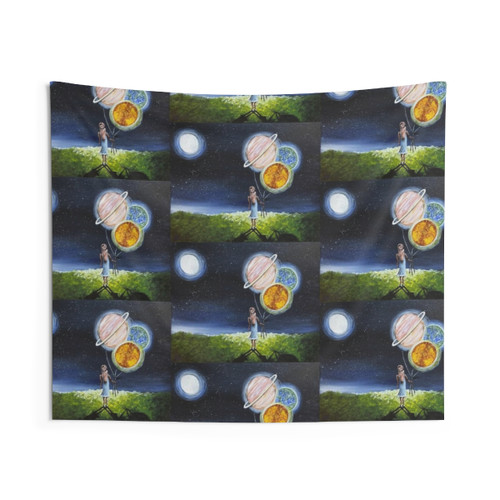 Galactic Balloon Dreams Tapestry - Space-Themed Wall Hanging