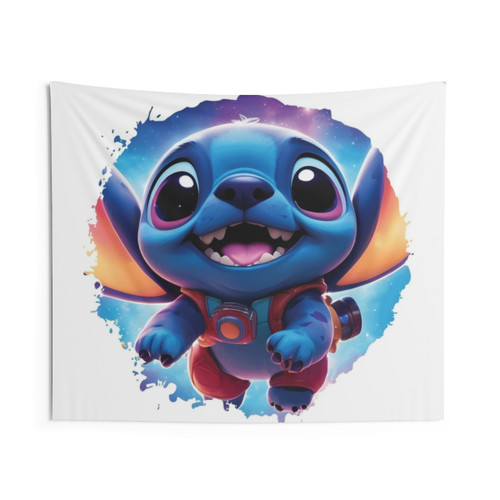 Stitch Tapestry - Stitch Flying Through Star-Filled Galaxy