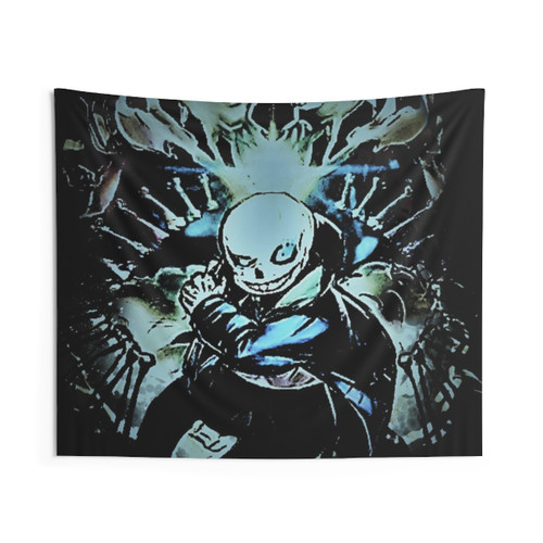 Without Bad Time 12 Tapestry - Undertale Skull Skeleton Bone Art