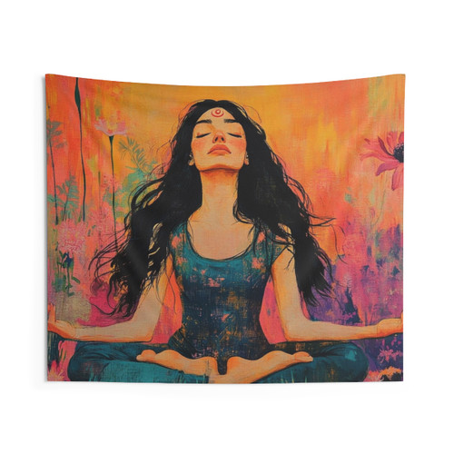 Yoga Meditation Tapestry - Colorful and Vibrant Wall Art