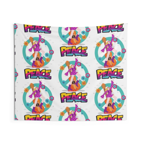 Hippie Peace Flower Tapestry Wall Decor