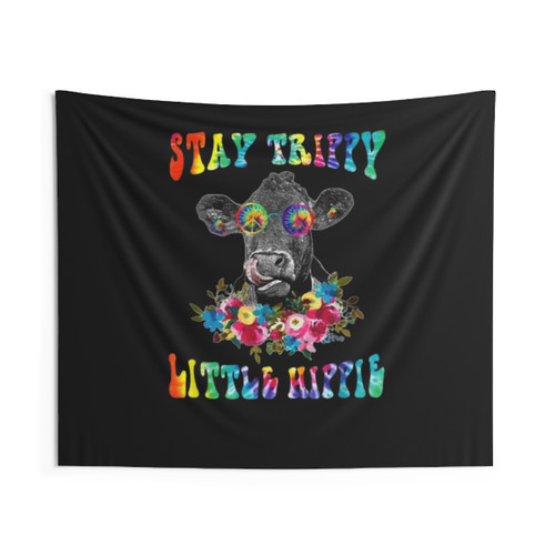 Trippy Hippie Cow Kids Tapestry