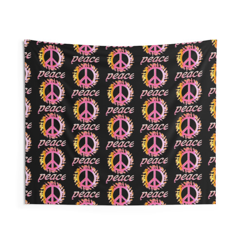 Hippie Peace Sign Art Design Tapestry Wall Hanging