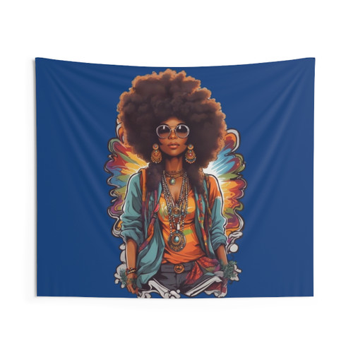 Black Trippy Acid Tapestry for Bohemian Wall Decor