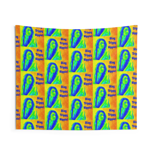 Psychedelic Hippie Girl Tapestry