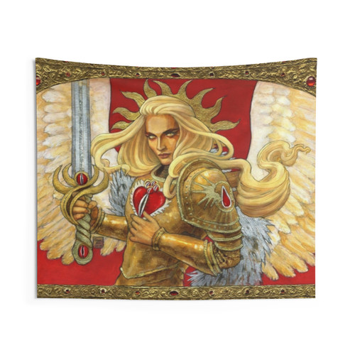 Blood Angel Tapestry - Angelic Medieval Fantasy Wall Art