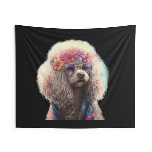 Funny Hippie Poodle Tapestry