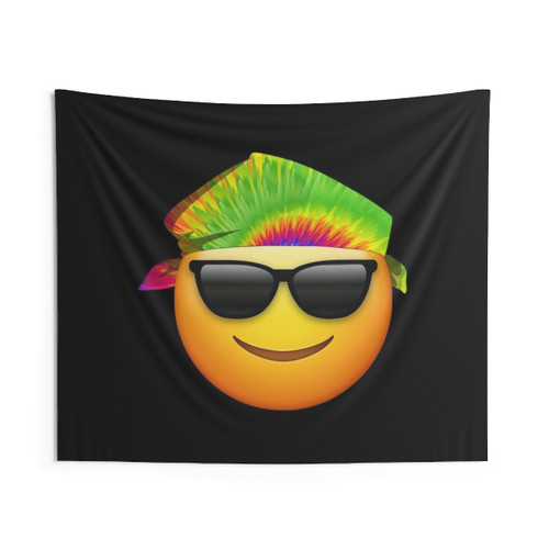 Hippie Sunglasses Emoji Smiley Face Tapestry
