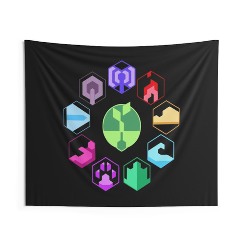 Horizon Zero Dawn Game Tapestry with All Symbols Art