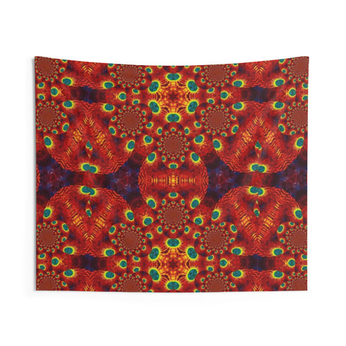 Starburst Tie-Dye Tapestry with Colorful Psychedelic Design