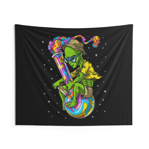Psychedelic Alien Tapestry for Weed Lovers