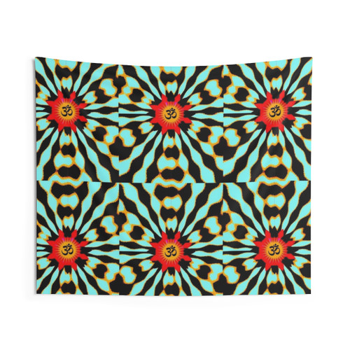 Psychedelic Om Symbol Tapestry for Meditation and Home Decor