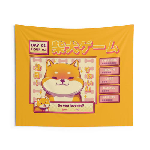 Shiba Inu Anime Tapestry for Gamers