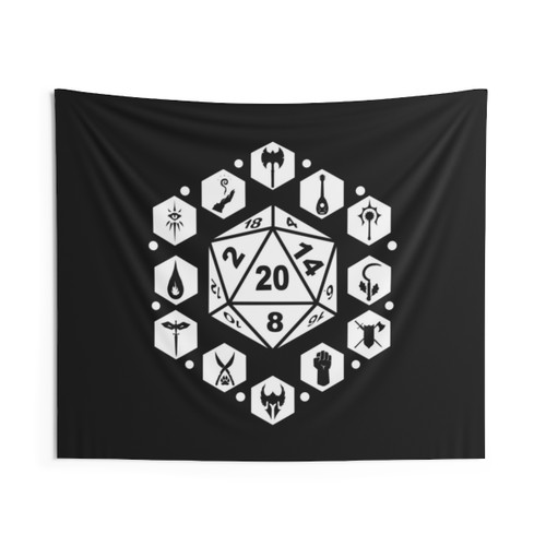 RPG Classes White Tapestry