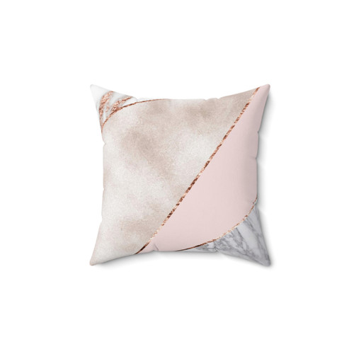 Rose Gold Marble Decorative Pillow