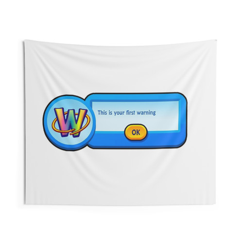 Webkinz Warning Tapestry - Retro 2000s Gaming Aesthetic