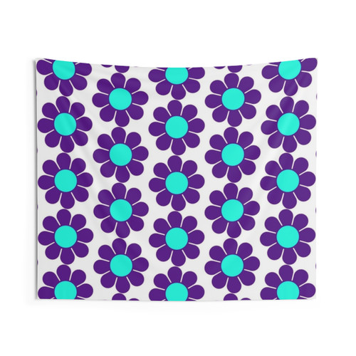 Vibrant Hippie Flower Tapestry