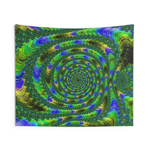 Fractal Spiral Stripes Tapestry Wall Hanging