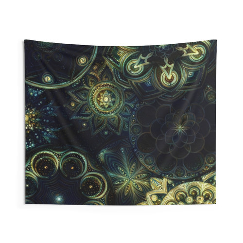 Geometric Tarza Tapestry - Sacred Mandala Art