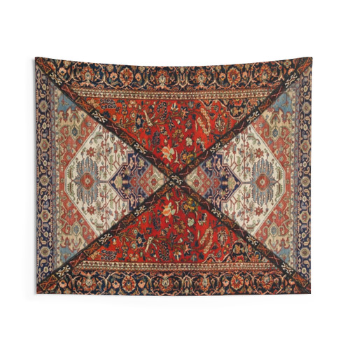 Vintage Kilim Tapestry with Persian Carpet Design