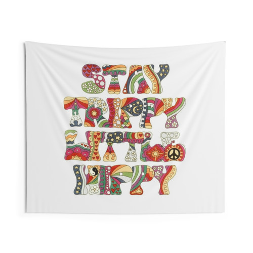 Vintage Psychedelic Tapestry with Vibrant Colors and Bohemian Designs