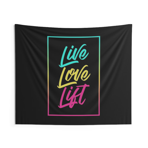 Live Love Lift Script Tapestry - Colorful Fitness Motivation Wall Hanging