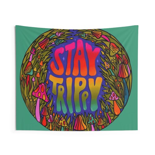Trippy Psychedelic 70s Tapestry Wall Hanging
