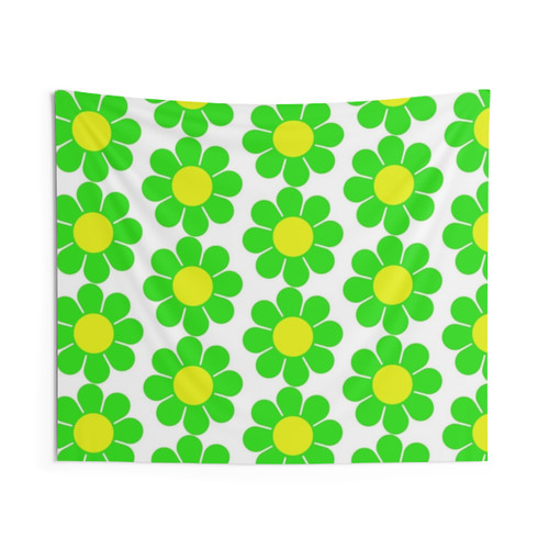 Colorful Retro Flower Tapestry
