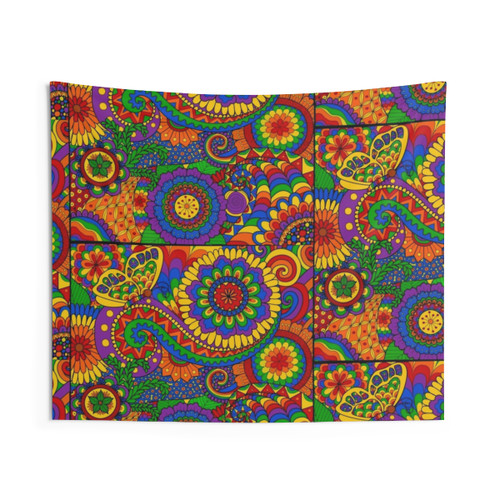 Psychedelic Rainbow Hippie Tapestry