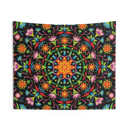 Vibrant Swedish Folk Art Tapestry