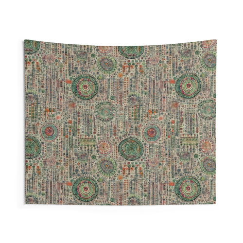 Retro Boho Muted Mosaic Tapestry