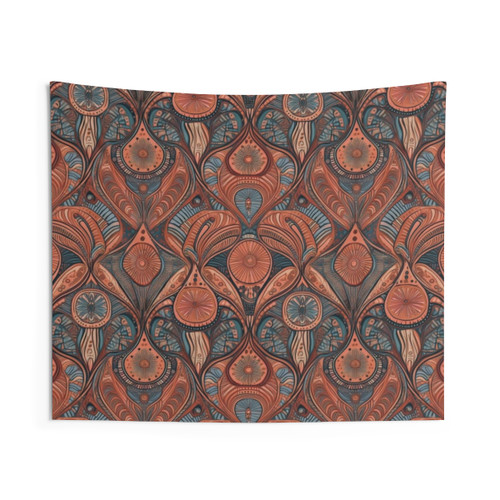 Retro Boho Terra Cotta Mystery Tapestry