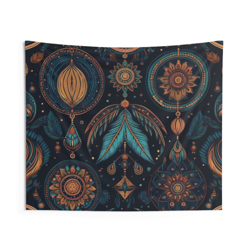 Boho Retro Bronze Embellishments Tapestry