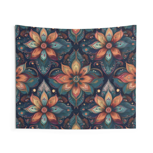 Boho Mandala Flowers Tapestry