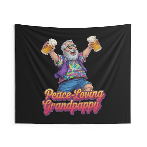 Groovy Hippie Grandpa Tapestry