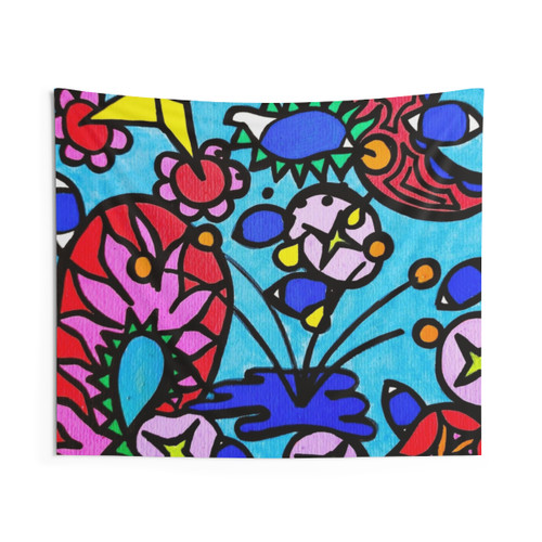 Cosmic Swirls and Patterns with Eyes Tapestry