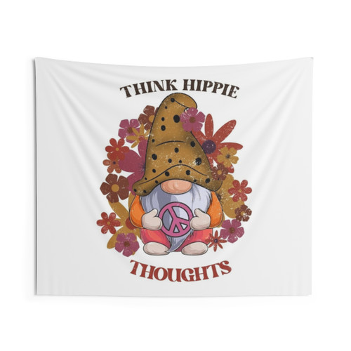 Funny Gnome Hippie Tapestry - Think Hippie Thoughts