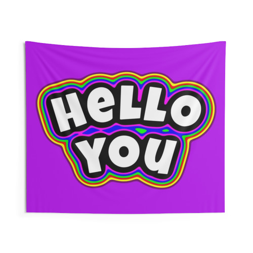 Colorful Hello You Tapestry Wall Art