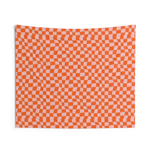 Retro Checkered Tapestry Wall Hanging