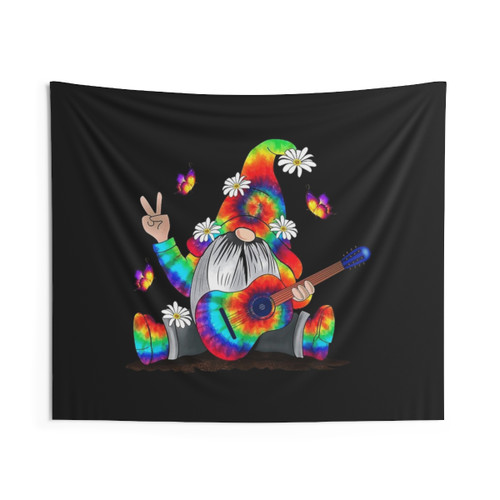 Hippie Gnomes Tie Dye Daisy Tapestry