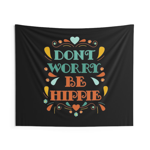 Hippie Loveheart Tapestry with Retro Peace Sign Design