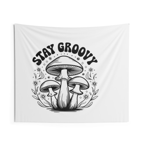 Retro 70s Groovy Mushroom Tapestry