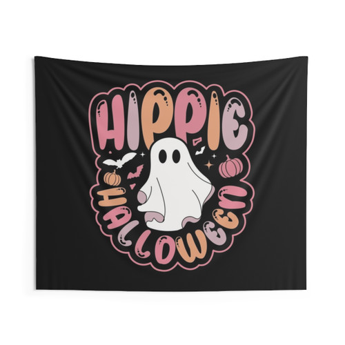 Retro Hippie Halloween Ghost Tapestry