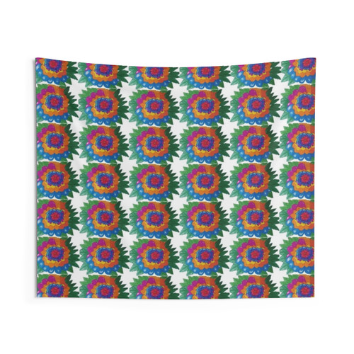Floral Cycle Tapestry - Nature-Inspired Wall Hanging