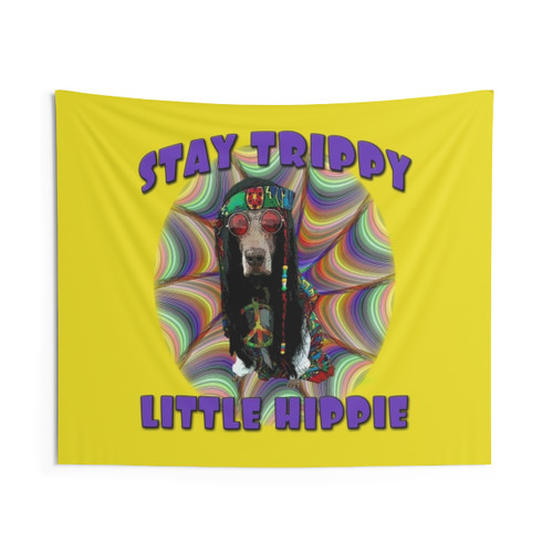 Trippy Hippie Dog Tapestry Wall Hanging