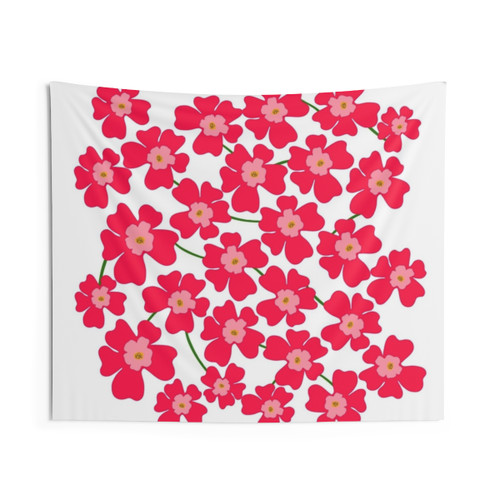 Red and Pink Flowers Floral Tapestry