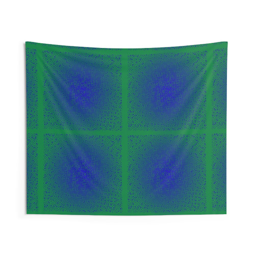 Cosmic Green and Blue Tapestry for Home Decor