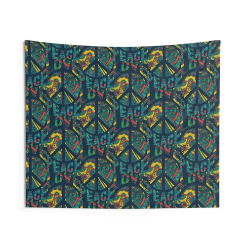 Retro Hippie Peace and Love Tapestry